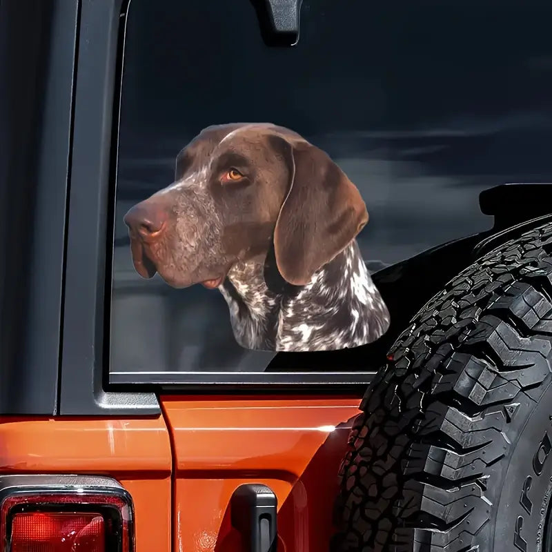 Стикер за автомобил с ловно куче – реалистичен 3D ефект