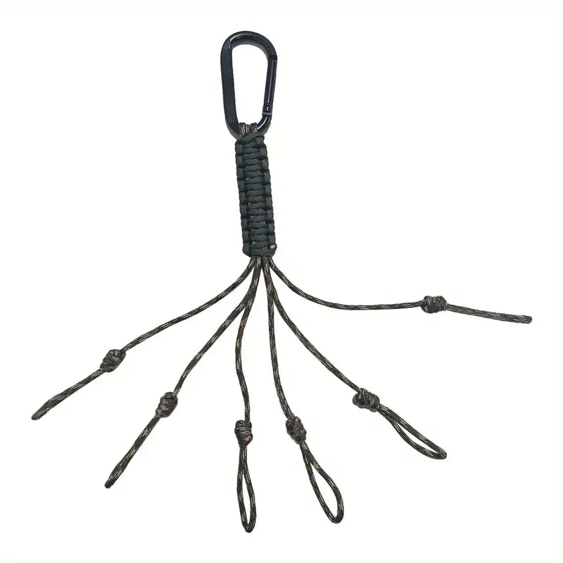 Мултифункционален паракорд шнур с карабинер – 6 примки